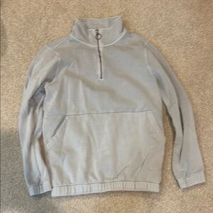 Pacsun Men's Light Gray Half-Zip Sweater